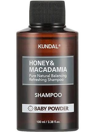 Шампунь восстанавливающий "детская присыпка" kundal honey & macadamia nature shampoo baby powder 100ml