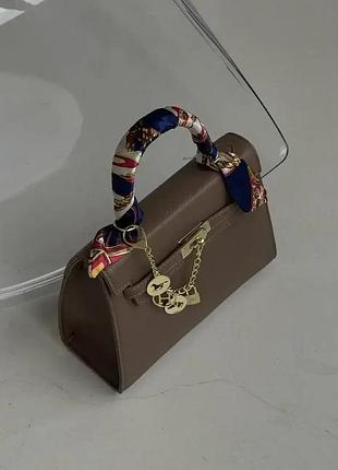 Шкіряна жіноча сумка hermes kelly з хустинкою стильна сумочка для дівчини гермес брендова класична для жінки