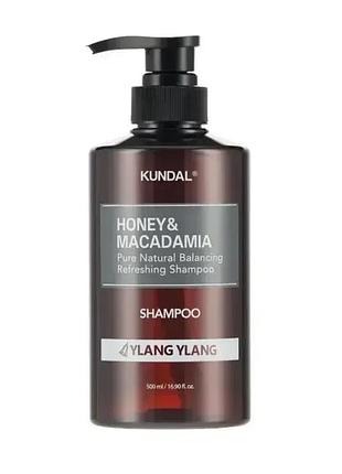 Шампунь восстанавливающий "илан-илан" honey & macadamia shampoo ylang ylang 500ml kundal