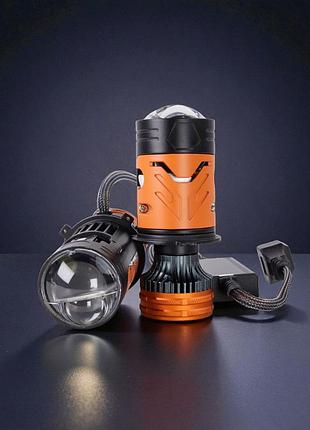 Led міні-лінзи f90 laser h4 65w/90w (180w/к-т, 20000lm) — лінзовані з обманкою canbus, чітка стг 6000k