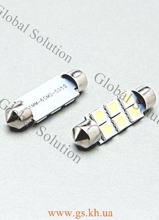 Автолампа gs fs-5050-6-smd 24v 42мм white