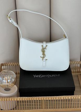 Сумка yves saint laurent le 5 a 7 гладкий білий золото