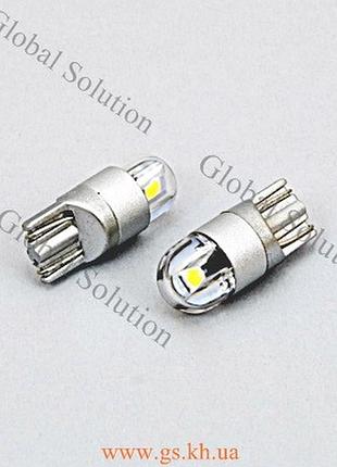 Автолампа gs t10-3030-2 smd 12-24v samsung white