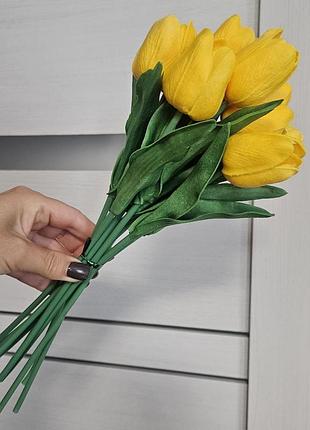 Тюльпан искусственный латексный реалистичный оранжевый 1 шт.