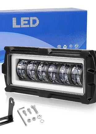 Led фара gs 36w 6csp 12-50v lenz flood led фара дополнительный свет + режим дхо 125*50*55мм ip67