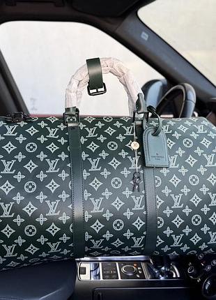 Louis vuitton keepall сумка мужская спортивная дорожная женская зелёная