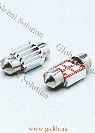 Автолампа gs fs-3030-4-smd 12-24v 31mm canbus white