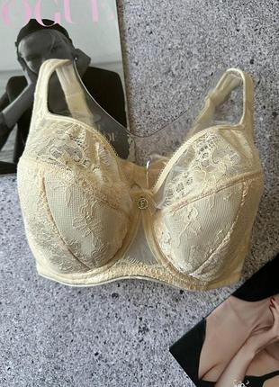 Ажурний бюстгальтер великого розміру finikin g на кісточках бежевий