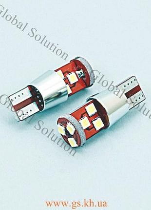 Автолампа gs t10-3030-9-smd 12-24v samsung white