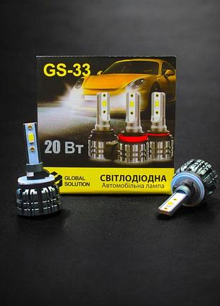 Светодиодная автомобильная лампа gs-33 h27 20w 6000k
