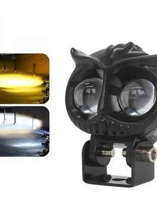 Фара gs «сова» 16w 3570-2smd 12-50v 2color 70*70*36мм ip67