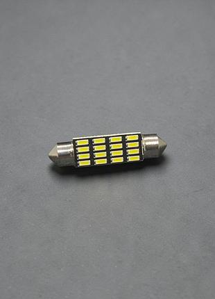 Светодиодная автомобильная лампа c5w (sv8.5) 4014-16smd 12v white (500 lm)