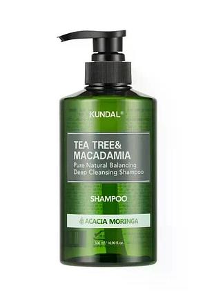 Шампунь балансуючий "акація морінга" kundal tea tree & macadamia deep cleansing shampoo acacia moringa 500ml
