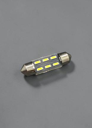Светодиодная автомобильная лампа gs c5w (festoon) 36мм 4014-6smd 12v white