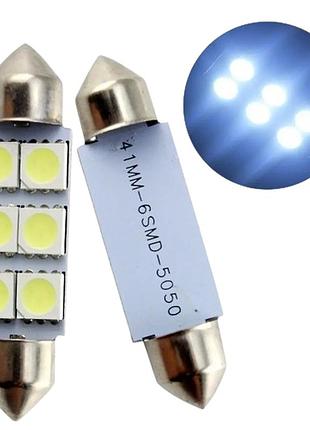 Светодиодные лампы gs fs-5050-6smd 41 мм 12 в белый - яркое и энергосберегающее освещение для автомобиля