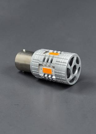 Led лампа gs 1156 (bau15s) csp7035 4smd super canbus жовта (py21w)