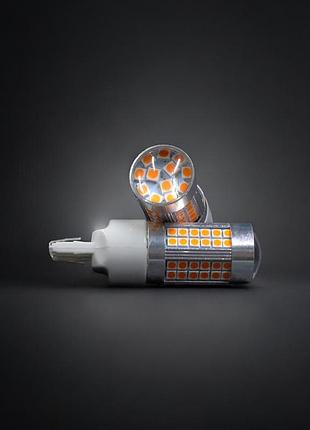 Светодиодная авто лампа gs 7440-3030-72smd 12-24v super canbus желтый