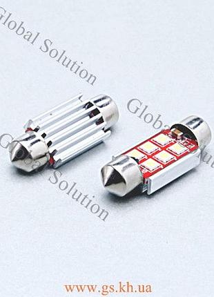 Автолампа gs fs-3030-6 smd 12-24v 36mm canbus white