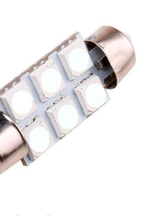 Автолампа fs-5050-6smd 36mm 12v (аналог лампы c5w) синяя