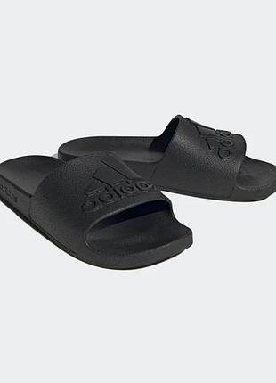 Шлепанцы adidas adilette aqua, резиновые, черные, для пляжа, размер 40.5 (длина стопы 265 мм)