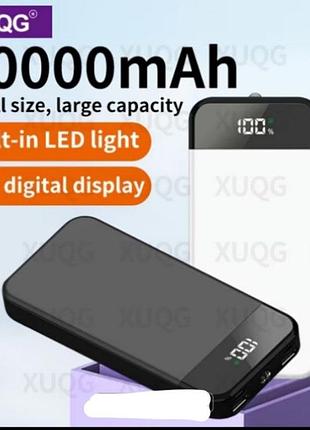 Повербанк power bank на 20000 мач с led-дисплеем и фонариком, двойным входом и выходом; компактний портативний зарядний пристрій