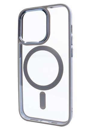 Чехол crystal guard с magsafe для iphone 15 pro max прозрачный защитный аксессуар titanium gray