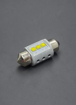Led лампа c5w 28-31мм gs cr-chip 12-30v canbus white 6000k для зеркал и салона