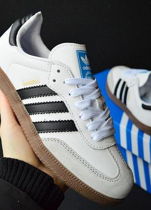 Adidas samba white gray женские кроссовки 36 (23 см) 37