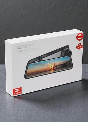 Відеореєстратор-дзеркало lenovo m5 2k quad hd wi-fi на 2 камери