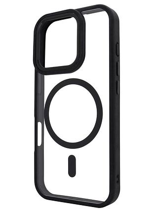 Чохол crystal guard для iphone 16 pro max чорний з magsafe захист від ударів і подряпин