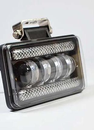 Led-фара gs 40w 4pcs lenz+дхв 12-24v 6000к + жовтий
