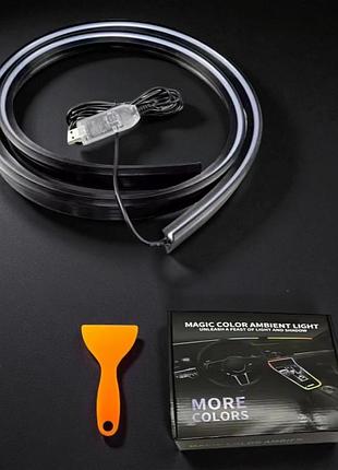 Led лента под лобовое стекло (usb, 1.4м) – белая, премиум интерьерный тюнинг и декор