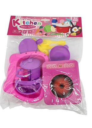 Набор игрушечный "кухня: плита, мойка, посуда" 20*18*4см