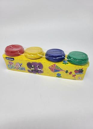 Набор теста для лепки 4 цвета * 70г "play dough" в баночках qiaoyi
