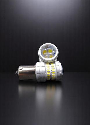 Светодиодная лампа gs 1156 p21w 10–30v 48smd одноконтактная (аналог p21w) с линзой, белая