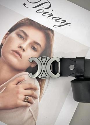Брендовий шкіряний пояс для жінки celine широкий пасок для дівчини селін класиний жіночий ремінь