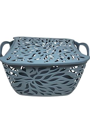 Кошик ажурний 34*25*18см з кришкою пластиковий