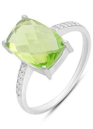 Срібне кільце proba з хризолітом 3.245ct, вага виробу 2,83 г (60002172) 18 розмір