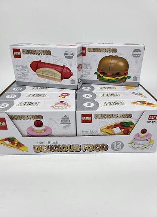 Конструктор "delicious food" микс, 17-30 дет. в кор. 12*7*3,5см