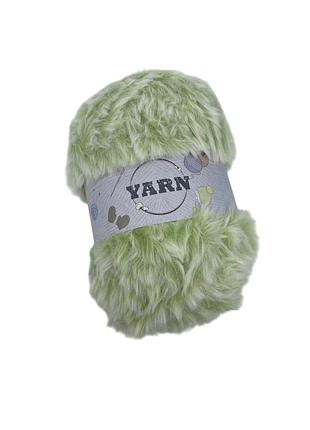 Пряжа "yarn" під хутро 100г салатова