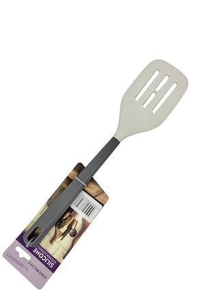 Лопатка кухонная "sokemvleez" "гранит" с прорезями силиконовая 33см