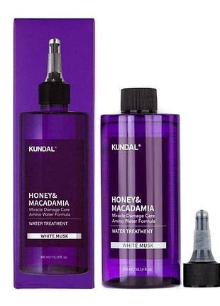 Маска-філер для волосся kundal honey&macadamia miracle damage care water treatment white musk 300ml