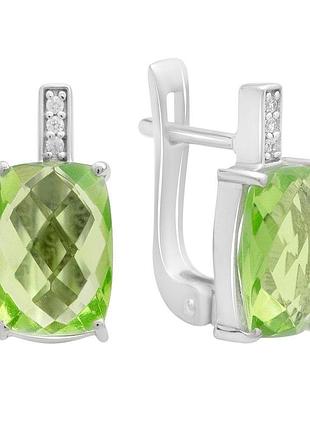 Срібні сережки proba з хризолітом 6.28ct (60002173)