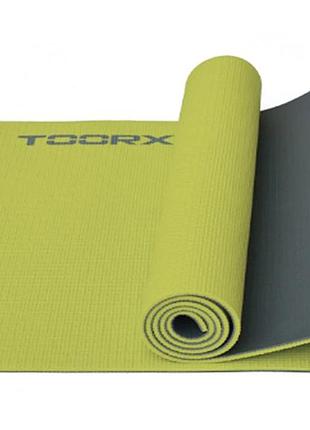 Коврик спортивный toorx yoga pvc 173 х 60 х 0,6 см для йоги и фитнеса verde/antracite (mat-176)