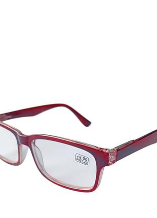 Очки для коррекции зрения готовы в роговой оправе бордовые глянца 3336_c4_/+2,0
