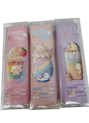 Пенал на блискавці "sweet tea" тканина, в коробці 20*4,5*6,5см