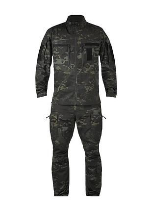 Костюм тактичний twill fs чорний мультикам ( штани+кітель )-m