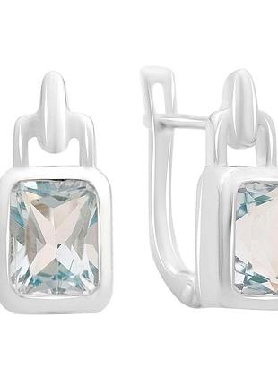 Срібні сережки proba з натуральним топазом 3.475ct (2166061)