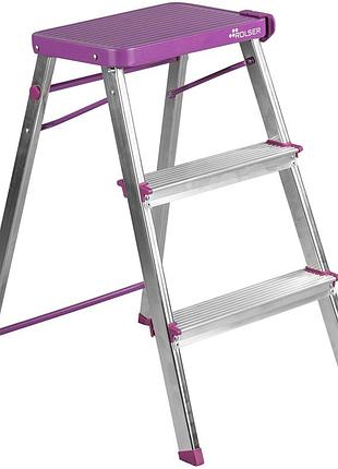 Стремянка rolser taburete m/3 3 ступени malva (met3001-1013)
