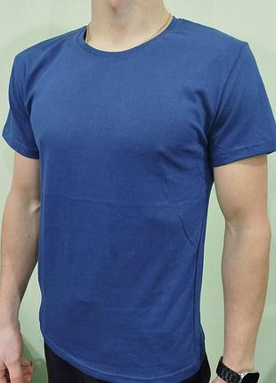 Мужская футболка батал cotton (цвет морская волна) р. 3xl